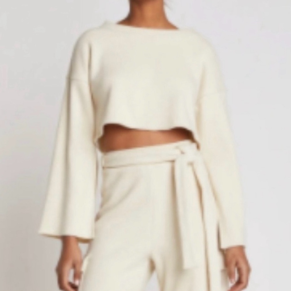 Choosy Cream Cropped Top Size Small